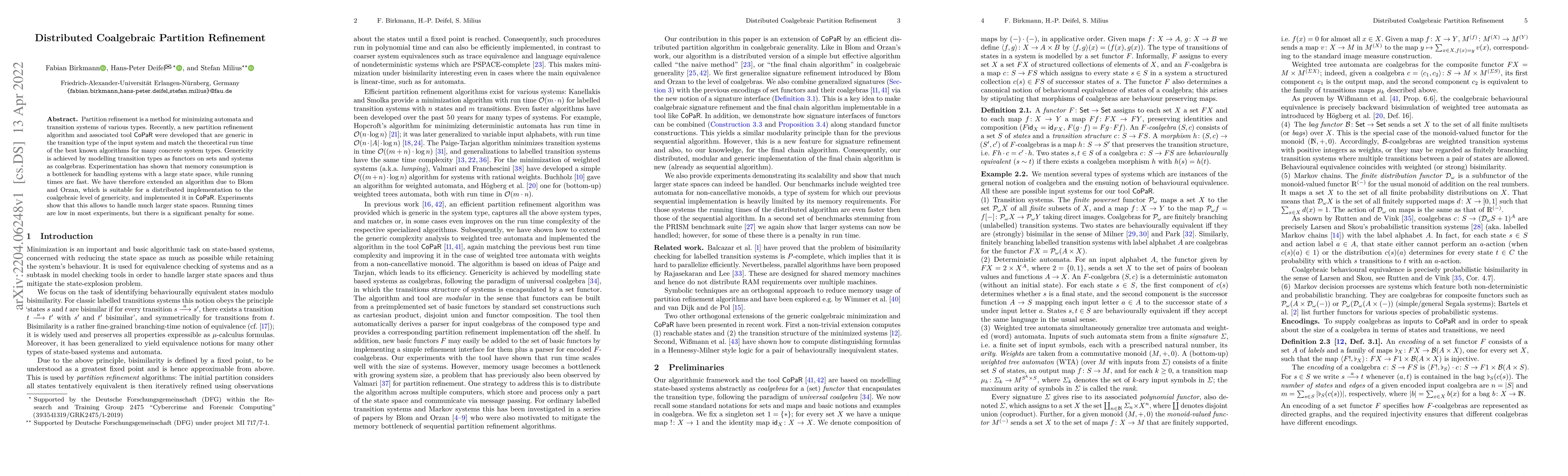 Thumbnail for Distributed Coalgebraic Partition Refinement
