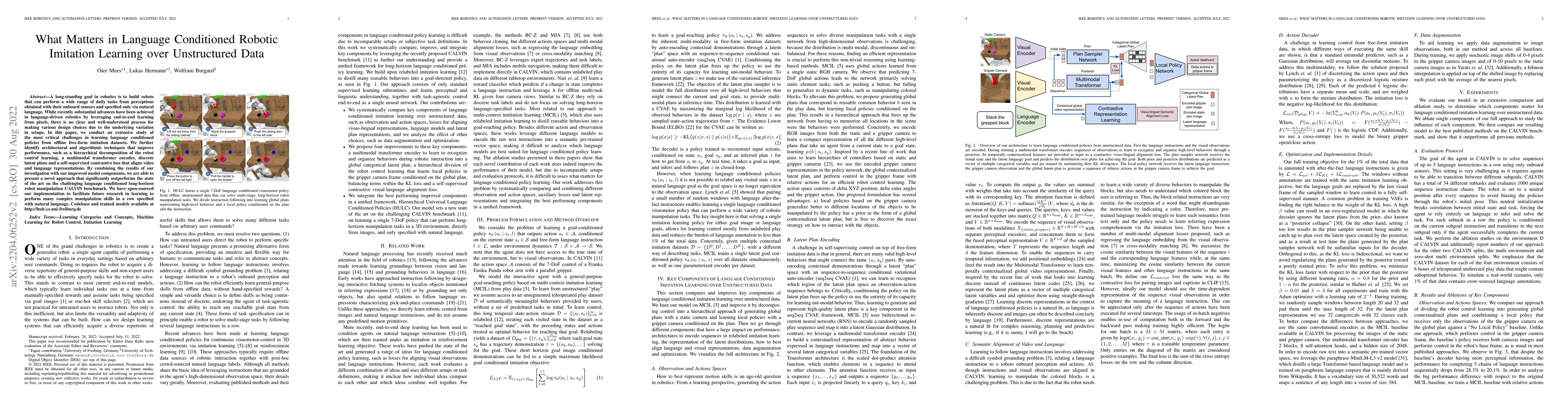 Thumbnail for What Matters in Language Conditioned Robotic Imitation Learning over
  Unstructured Data