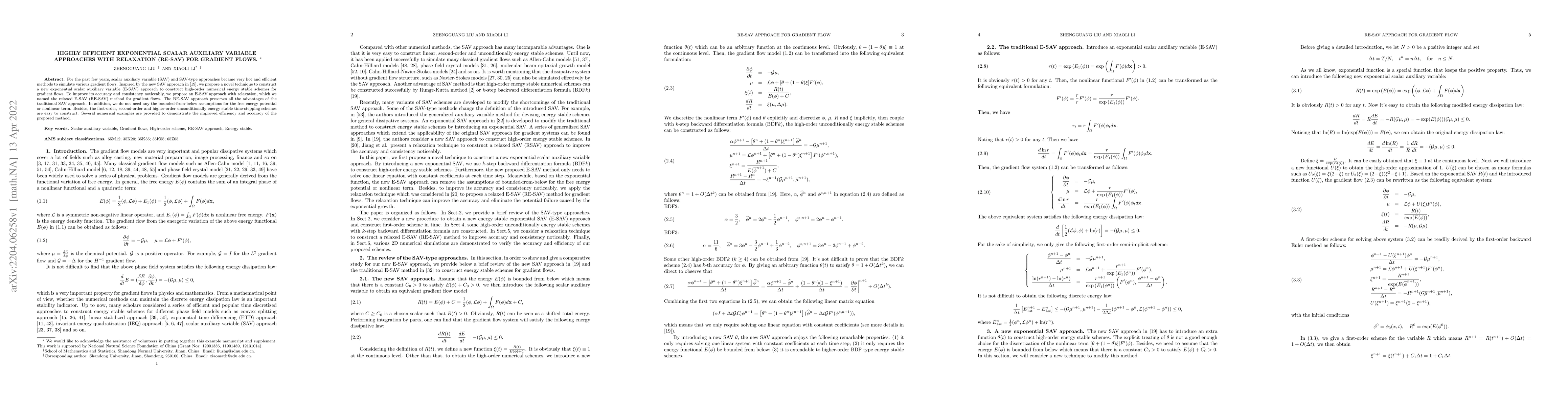 Thumbnail for Highly efficient exponential scalar auxiliary variable approaches with
  relaxation (RE-SAV) for gradient flows