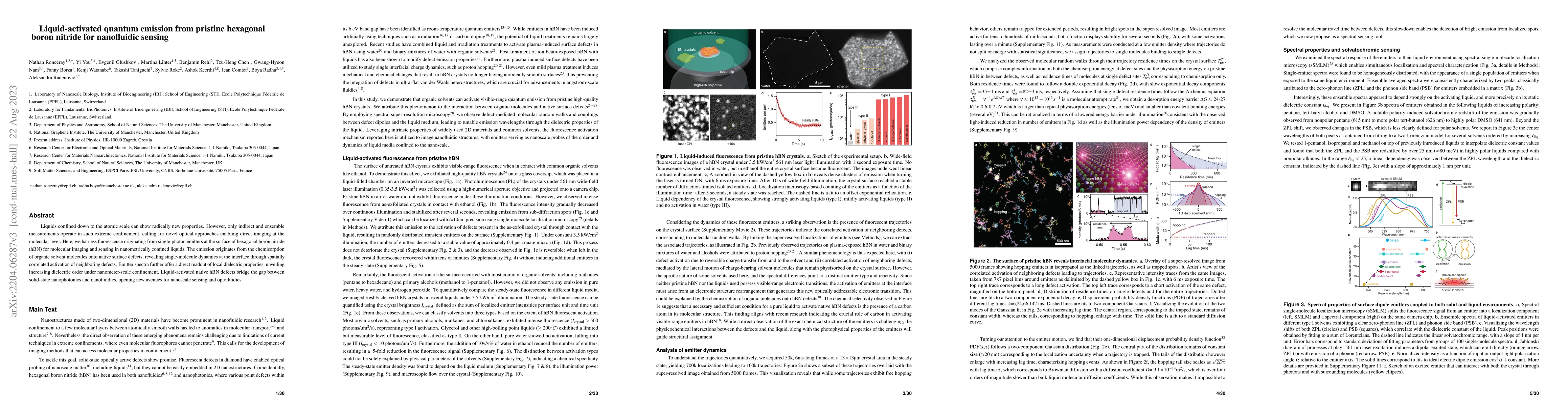 Thumbnail for Liquid-activated quantum emission from pristine hexagonal boron nitride
  for nanofluidic sensing