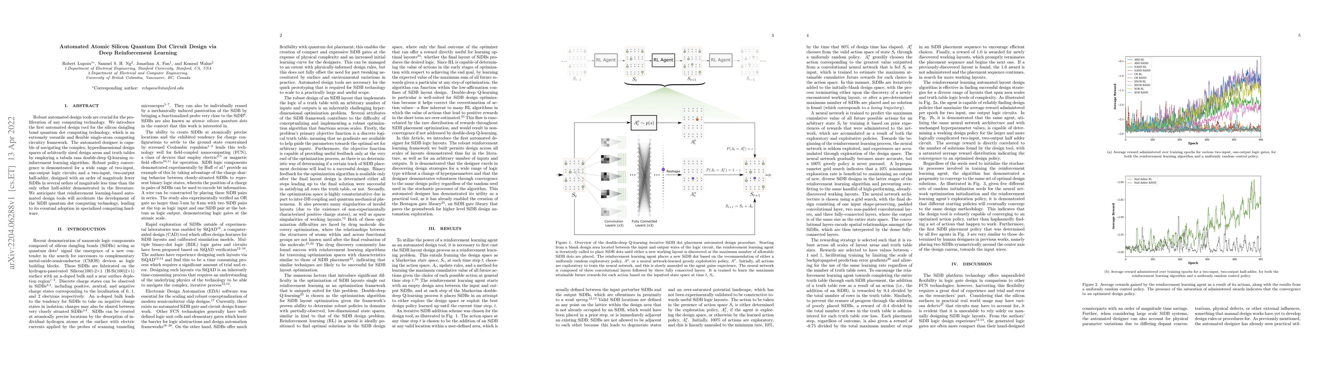 Thumbnail for Automated Atomic Silicon Quantum Dot Circuit Design via Deep
  Reinforcement Learning