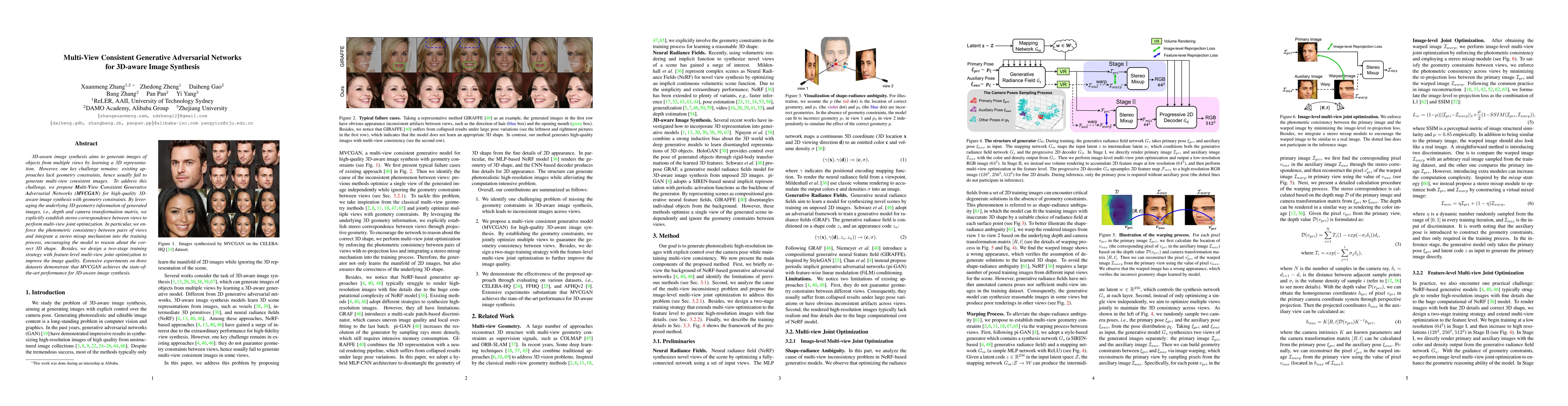 Thumbnail for Multi-View Consistent Generative Adversarial Networks for 3D-aware Image
  Synthesis