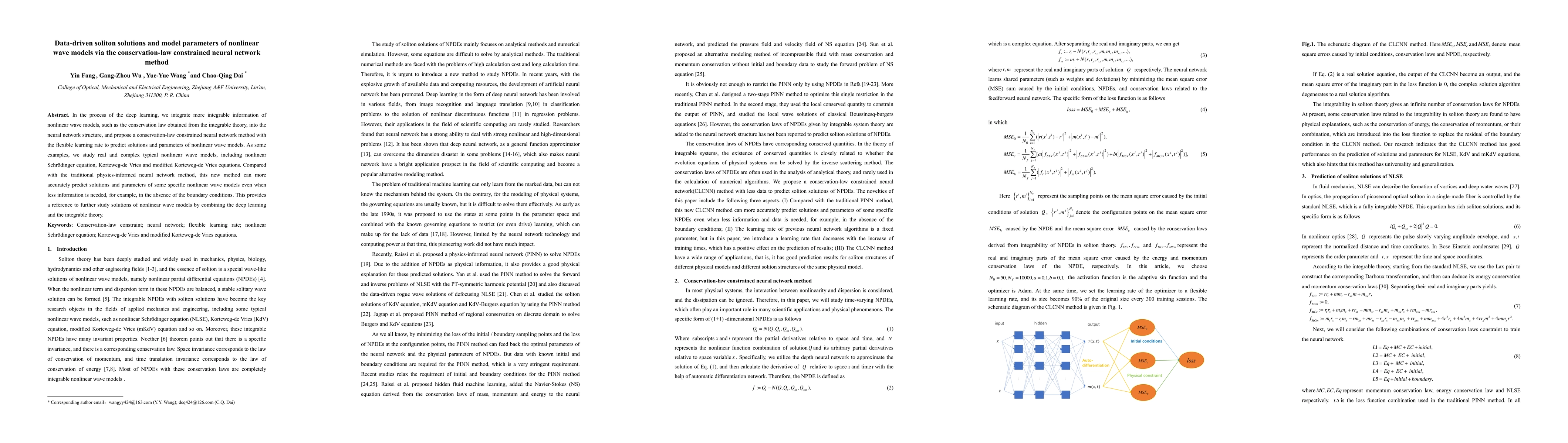 Thumbnail for Data-driven soliton solutions and model parameters of nonlinear wave
  models via the conservation-law constrained neural network method