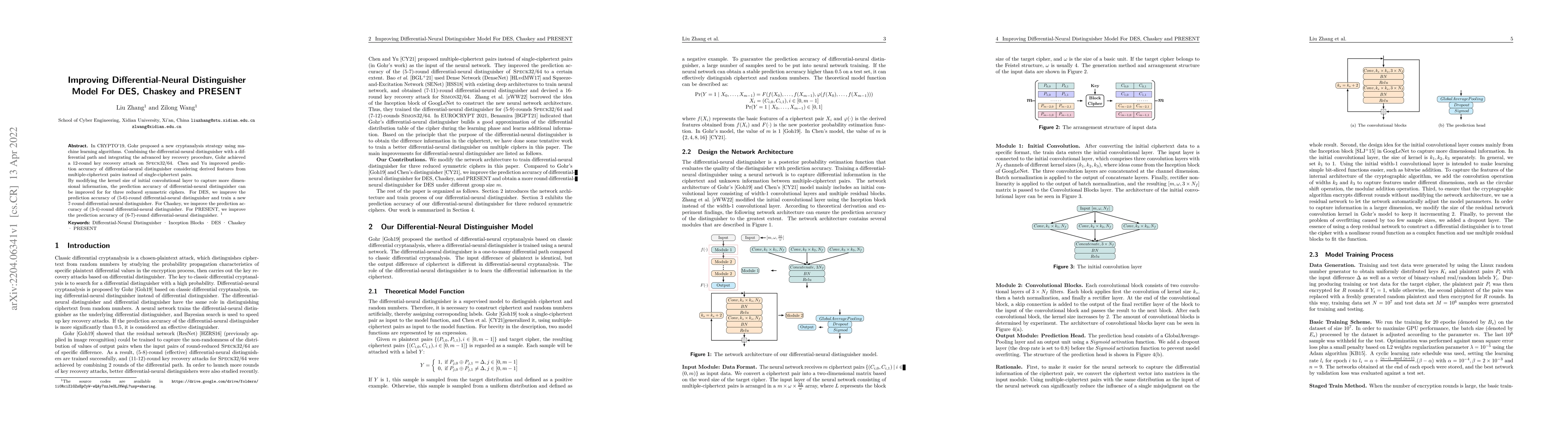 Thumbnail for Improving Differential-Neural Distinguisher Model For DES, Chaskey, and
  PRESENT