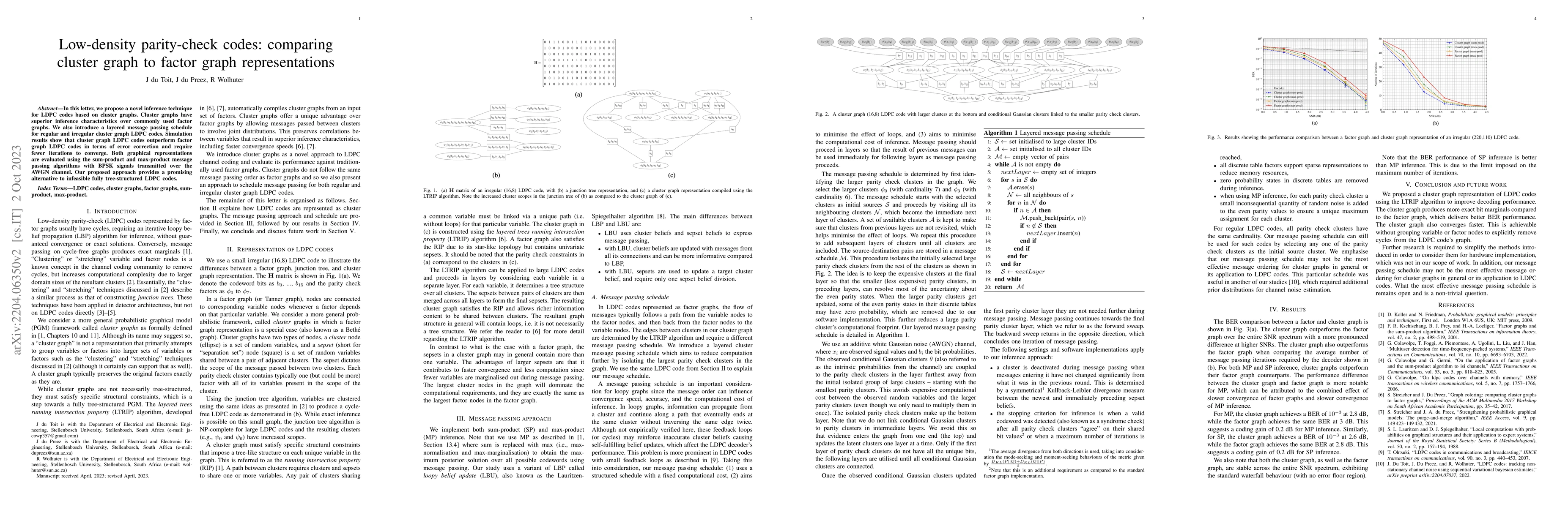 Thumbnail for LDPC codes: comparing cluster graphs to factor graphs