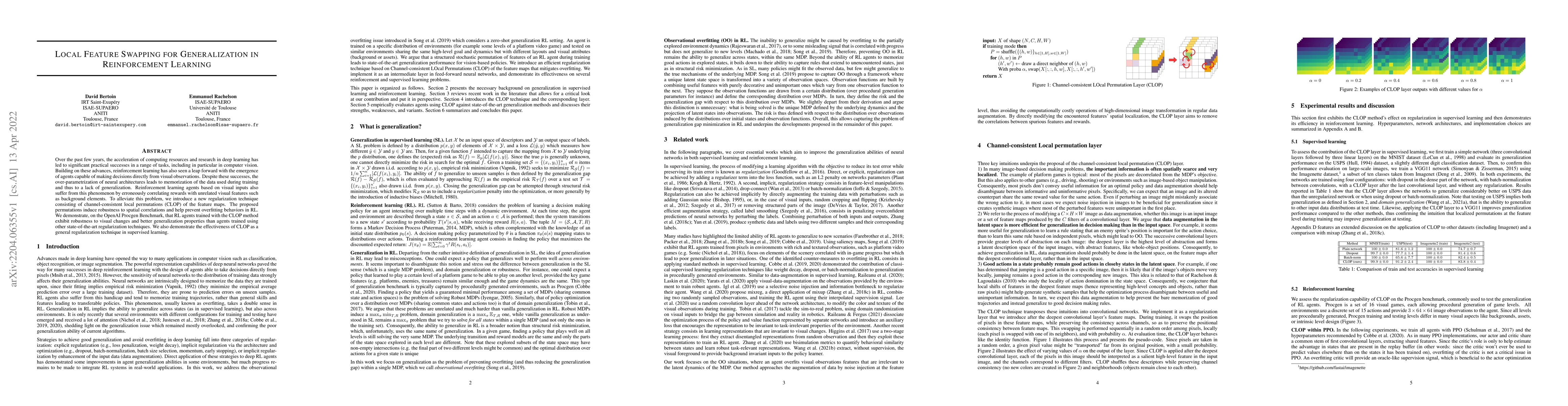 Thumbnail for Local Feature Swapping for Generalization in Reinforcement Learning