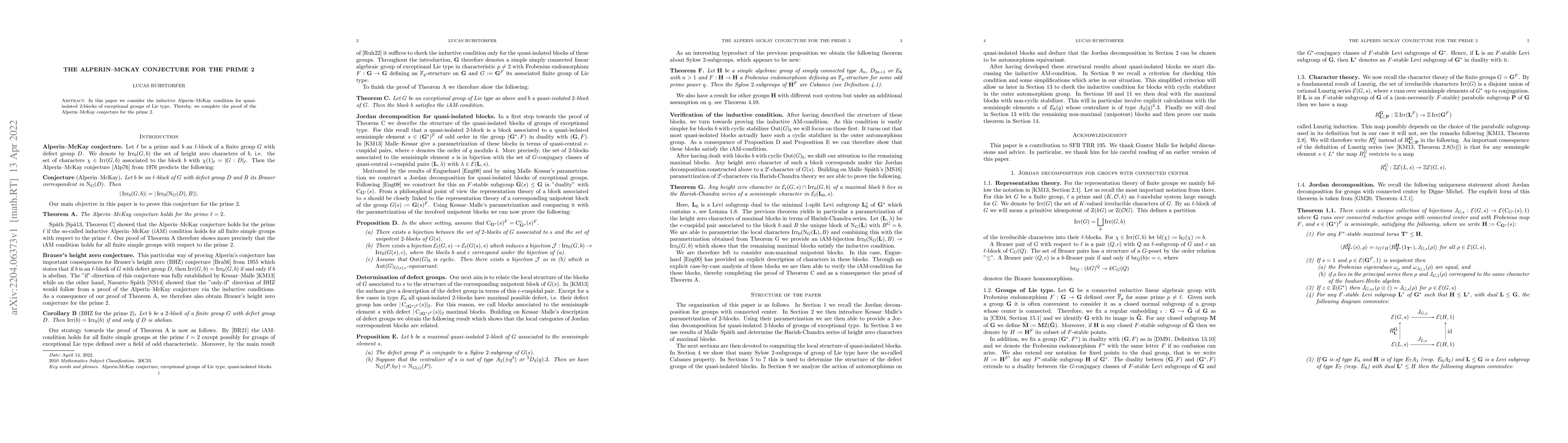 Thumbnail for The Alperin-McKay conjecture for the prime 2