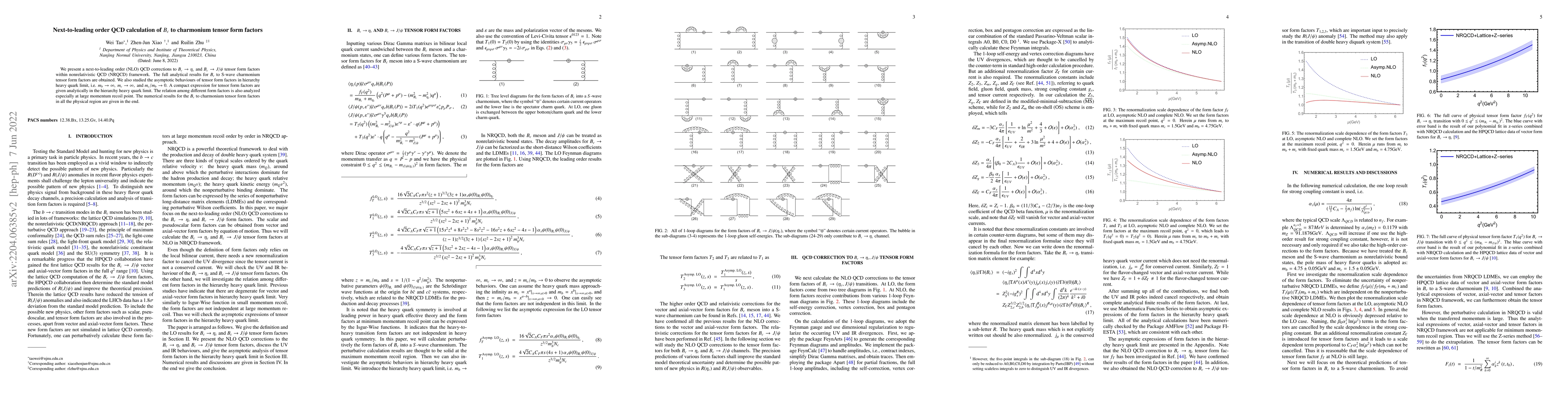 Thumbnail for Next-to-leading order QCD calculation of $B_c$ to charmonium tensor form
  factors