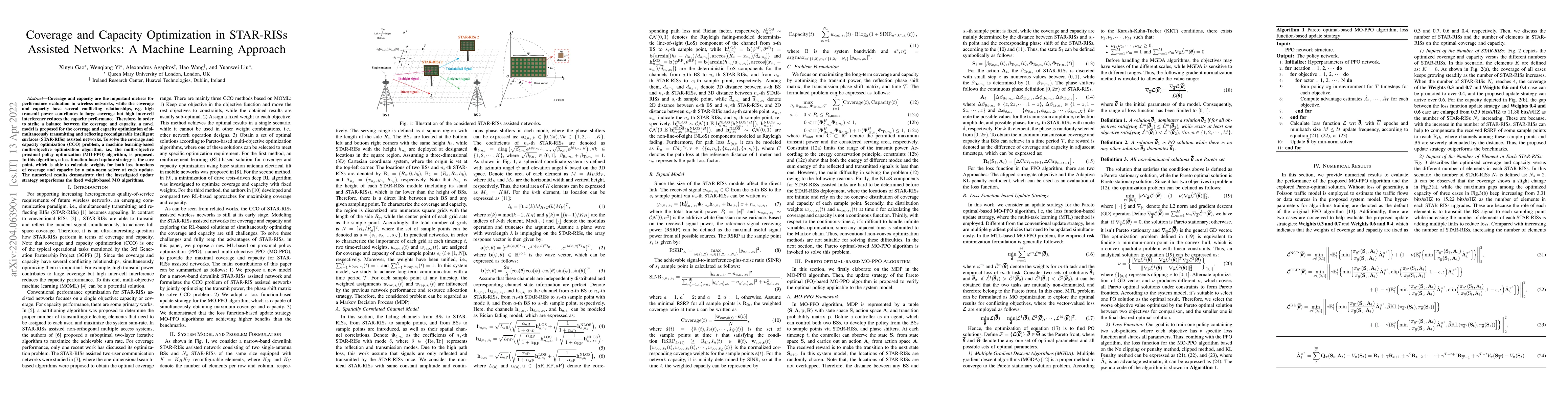Thumbnail for Coverage and Capacity Optimization in STAR-RISs Assisted Networks: A
  Machine Learning Approach