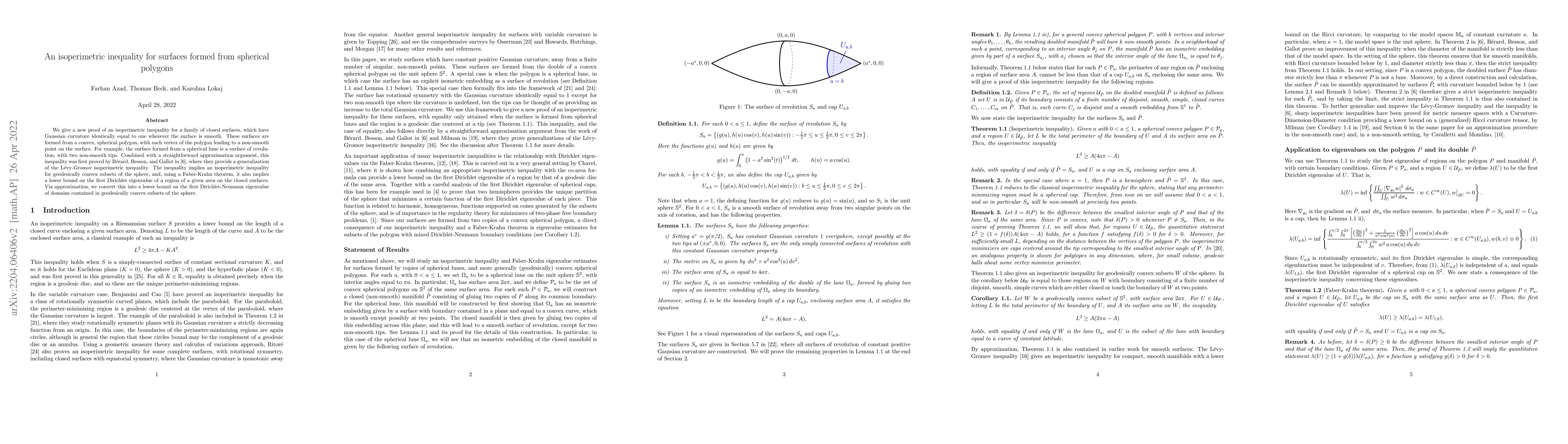 Thumbnail for An isoperimetric inequality for surfaces formed from spherical polygons