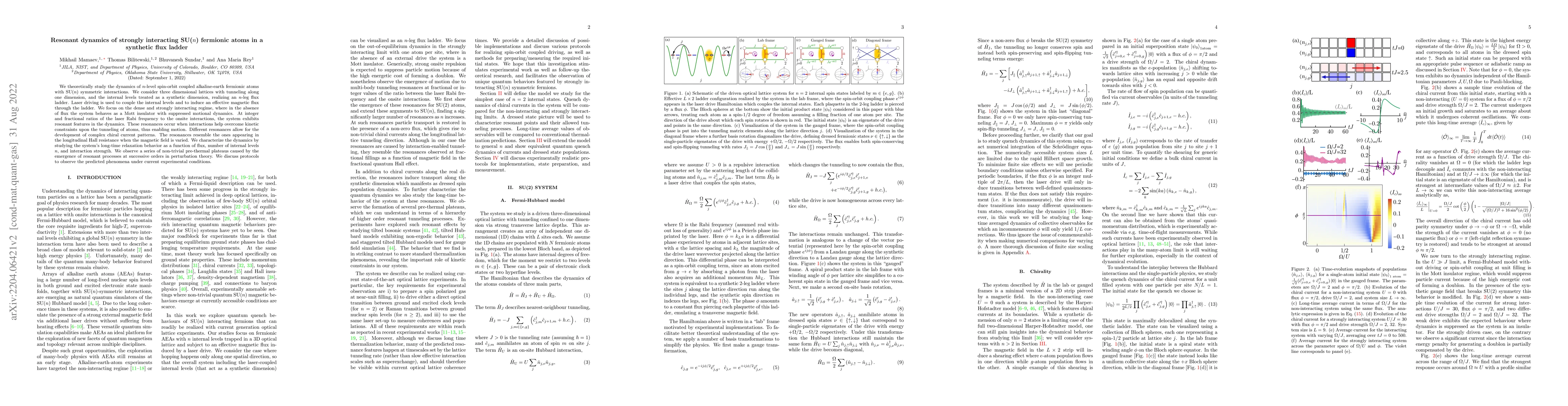 Thumbnail for Resonant dynamics of strongly interacting SU($n$) fermionic atoms in a
  synthetic flux ladder