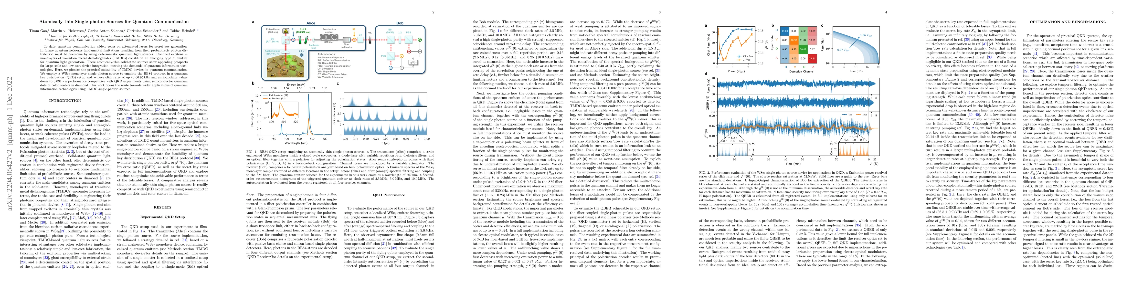 Thumbnail for Atomically-thin Single-photon Sources for Quantum Communication