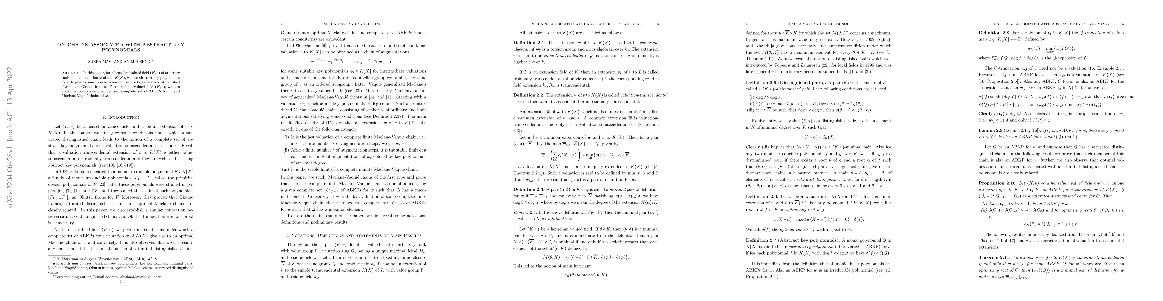 Thumbnail for On chains associated with abstract key polynomials