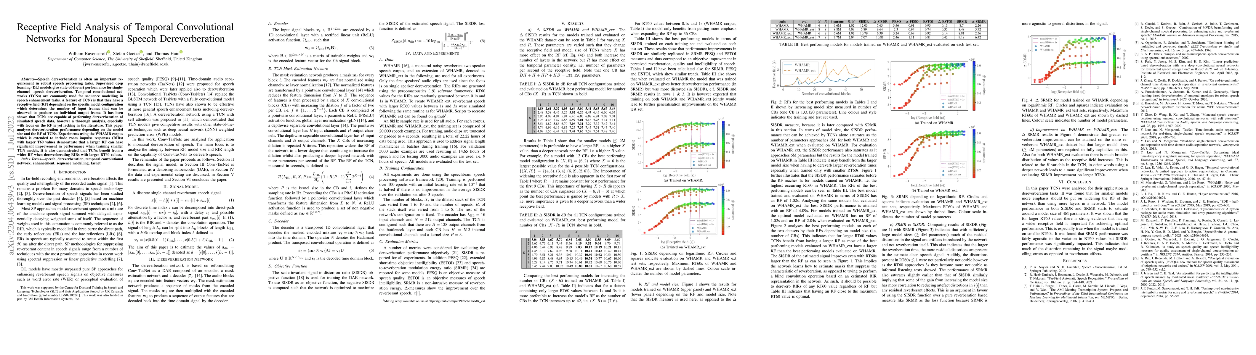 Thumbnail for Receptive Field Analysis of Temporal Convolutional Networks for Monaural
  Speech Dereverberation