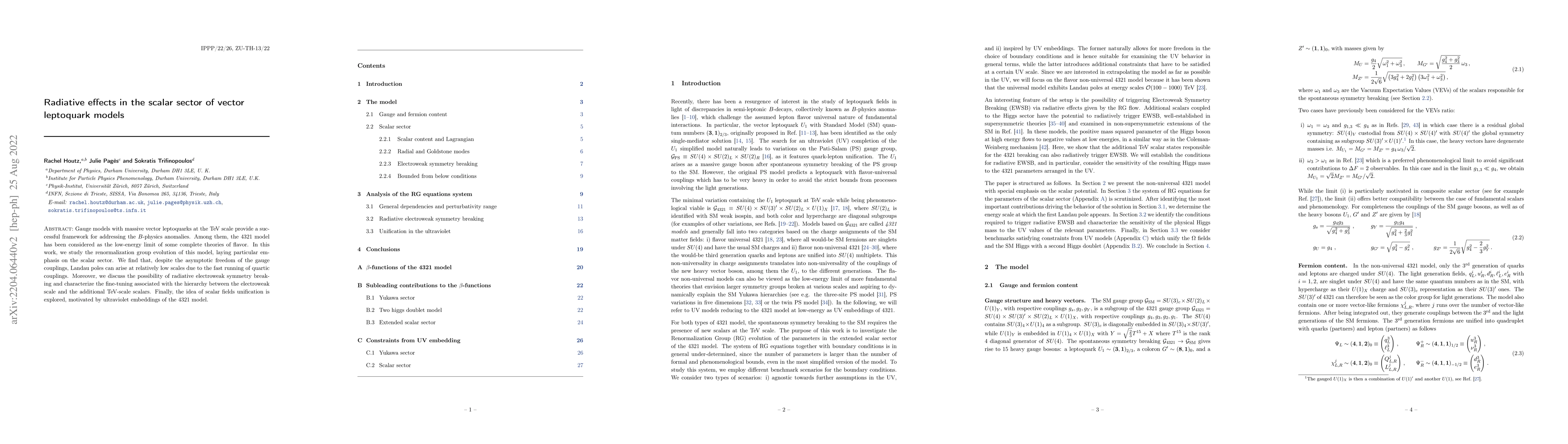 Thumbnail for Radiative Effects in the Scalar Sector of Vector Leptoquark Models