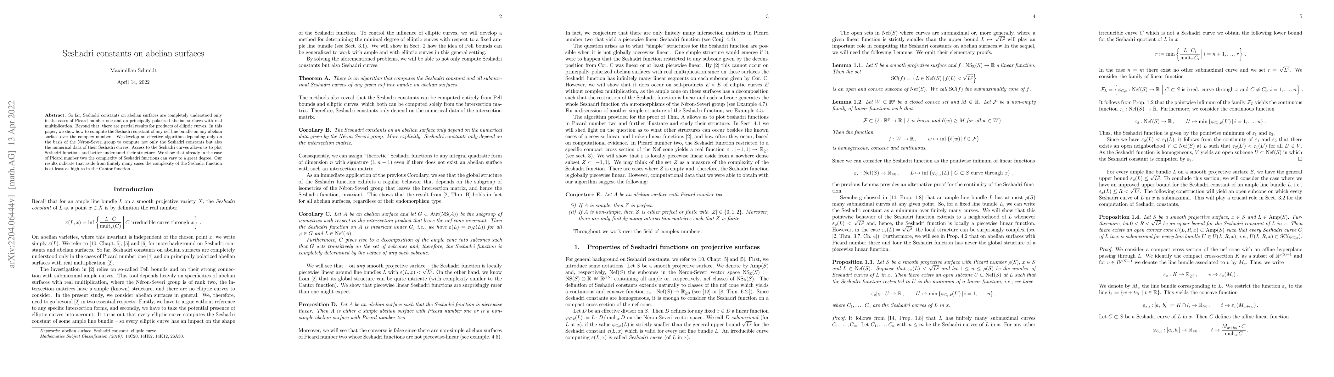 Thumbnail for Seshadri constants on abelian surfaces