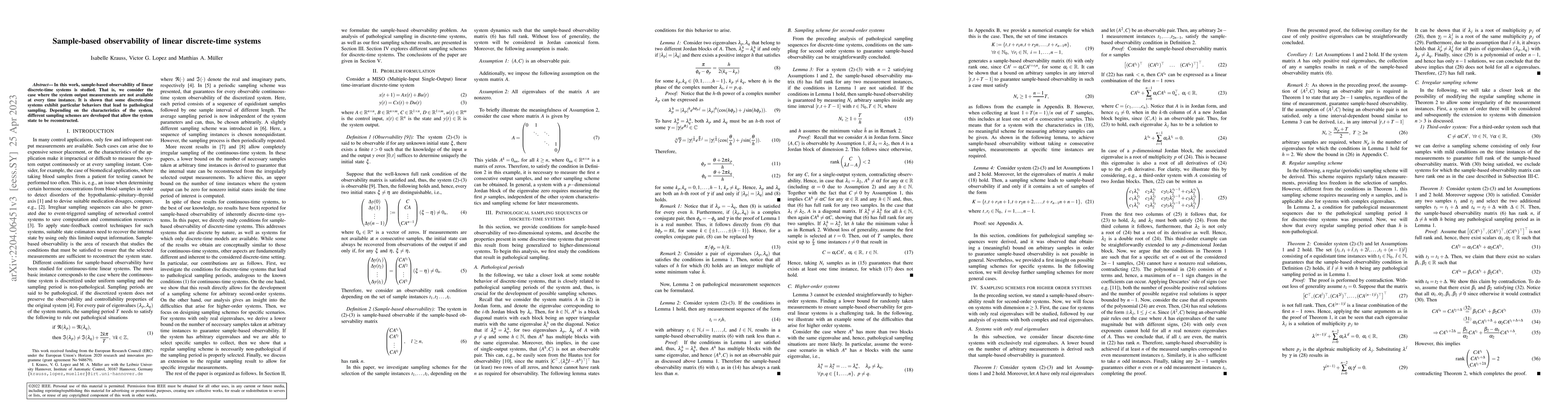Thumbnail for Sample-based observability of linear discrete-time systems