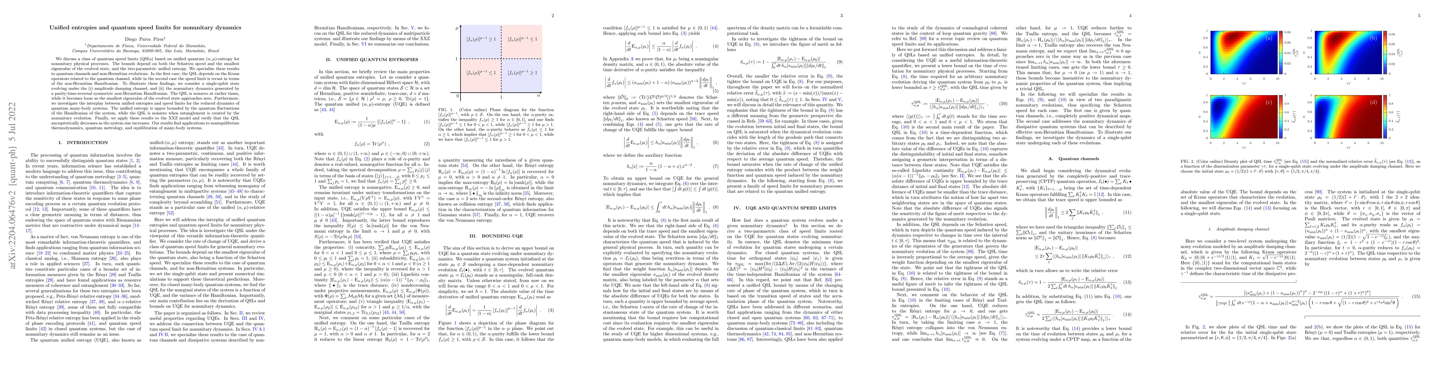 Thumbnail for Unified entropies and quantum speed limits for nonunitary dynamics