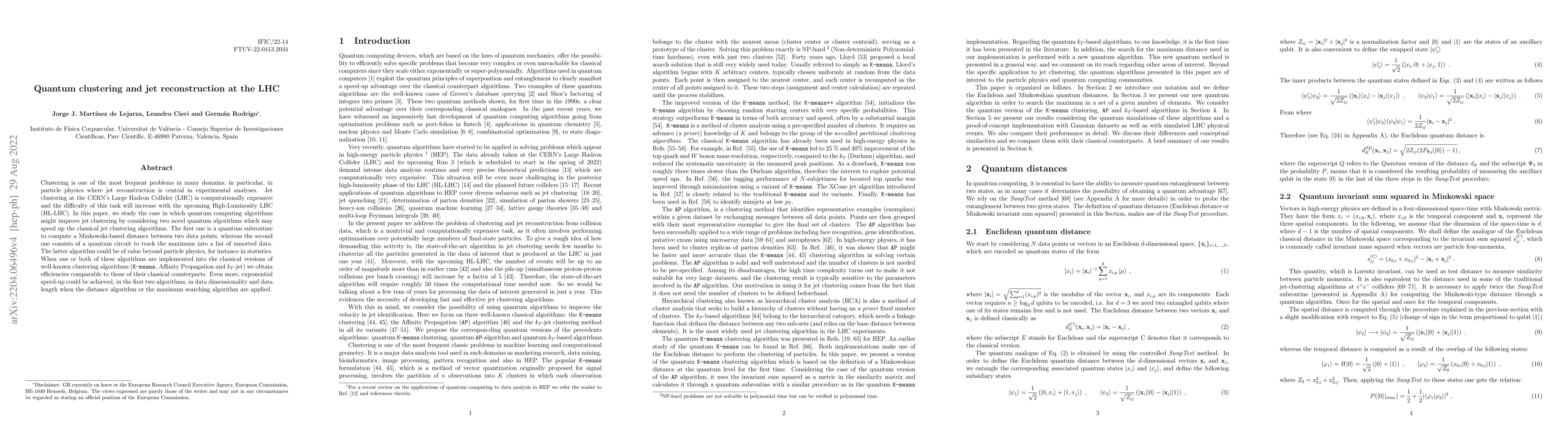 Thumbnail for Quantum clustering and jet reconstruction at the LHC
