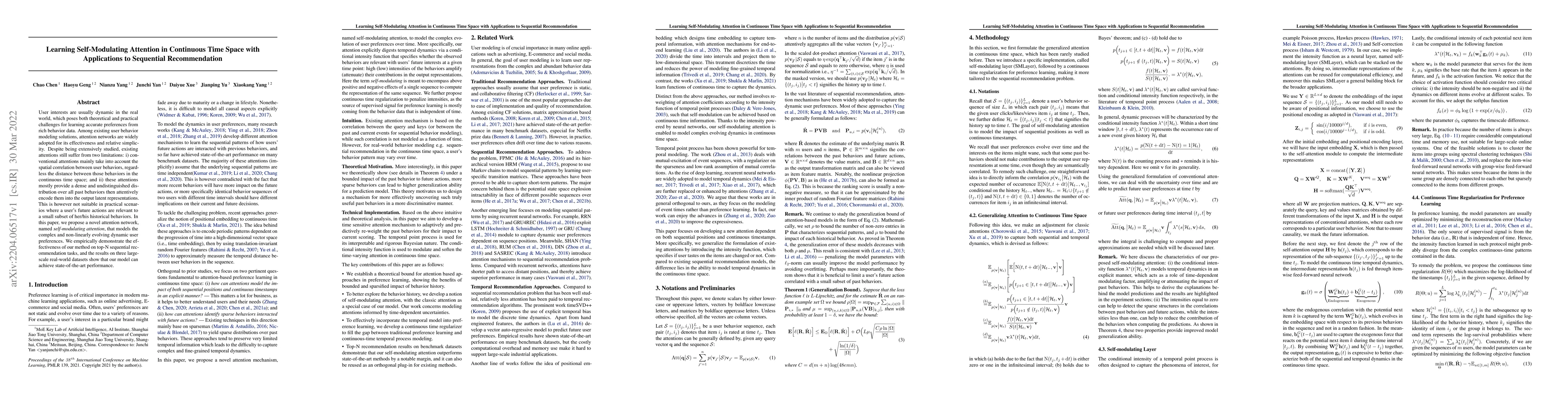 Thumbnail for Learning Self-Modulating Attention in Continuous Time Space with
  Applications to Sequential Recommendation