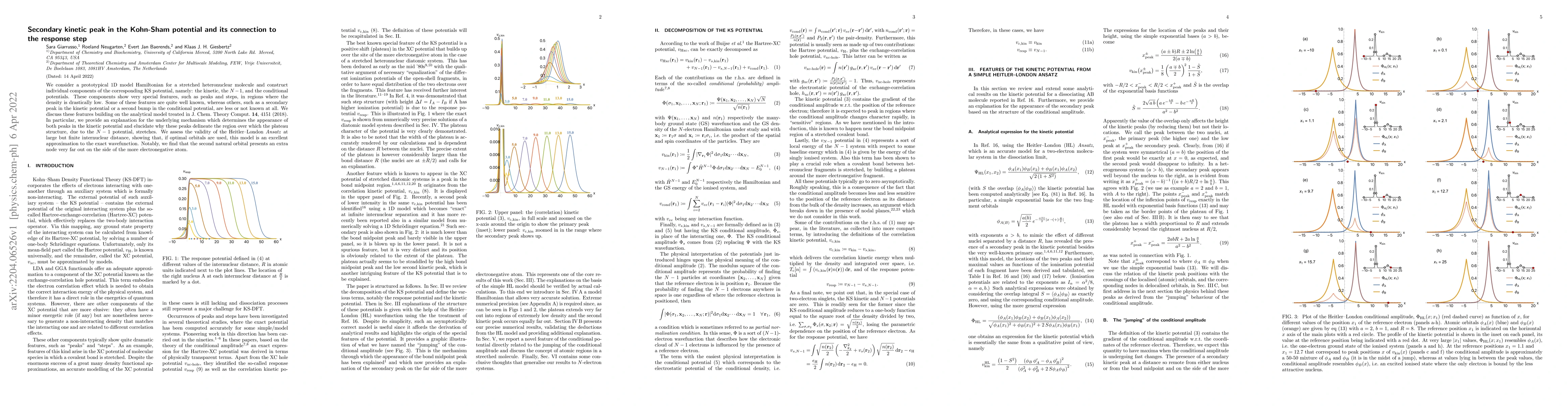 Thumbnail for Secondary kinetic peak in the Kohn-Sham potential and its connection to
  the response step