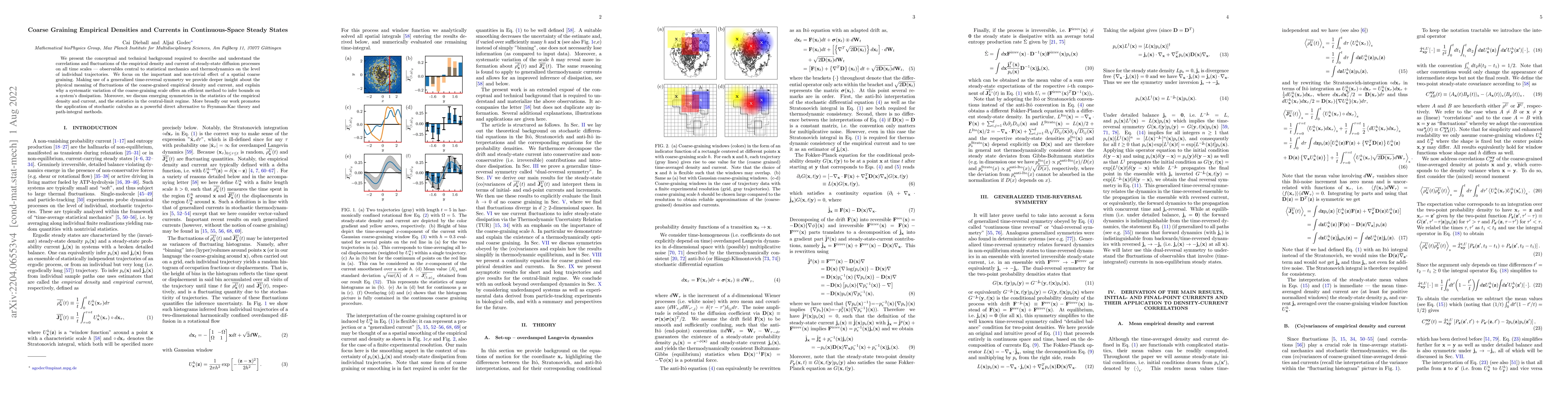 Thumbnail for Coarse Graining Empirical Densities and Currents in Continuous-Space
  Steady States