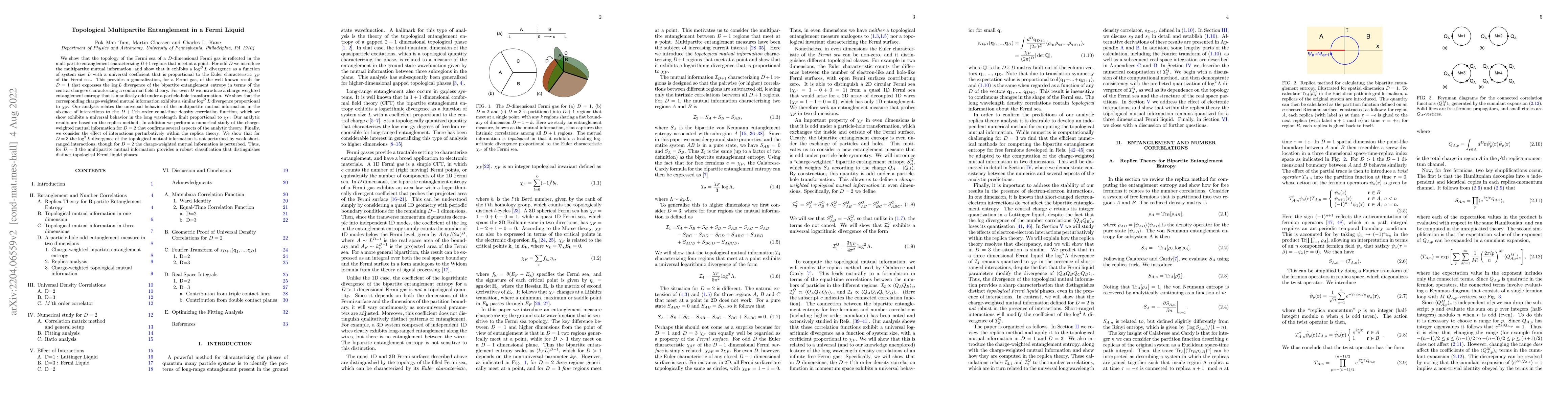 Thumbnail for Topological Multipartite Entanglement in a Fermi Liquid