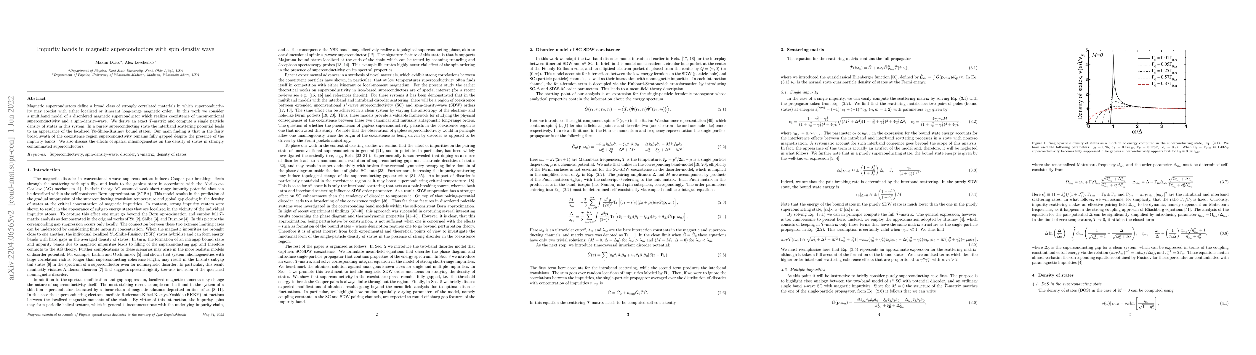 Thumbnail for Impurity bands in magnetic superconductors with spin density wave