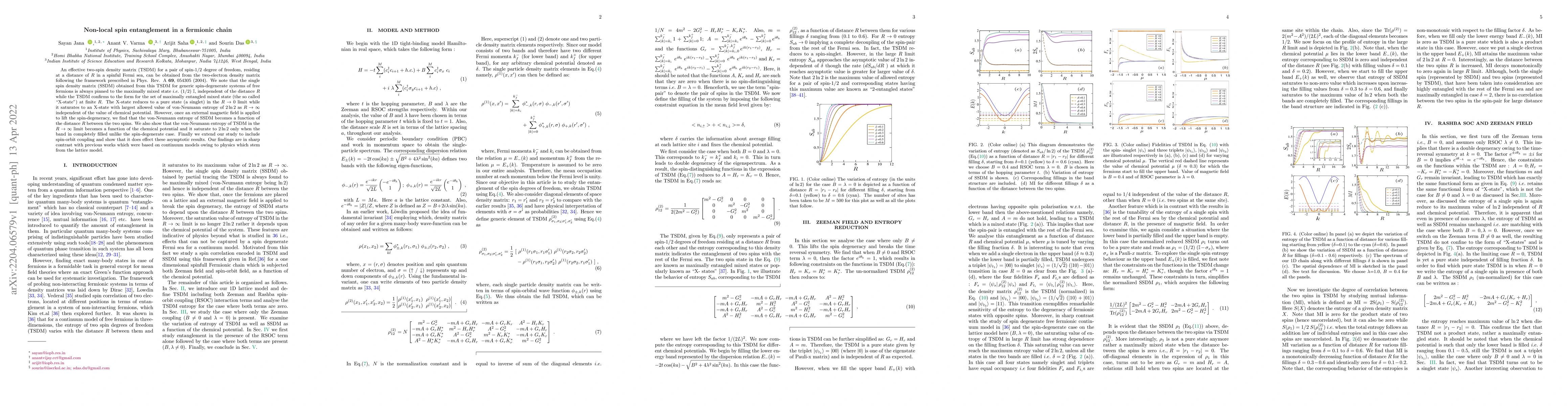 Thumbnail for Non-local spin entanglement in a fermionic chain