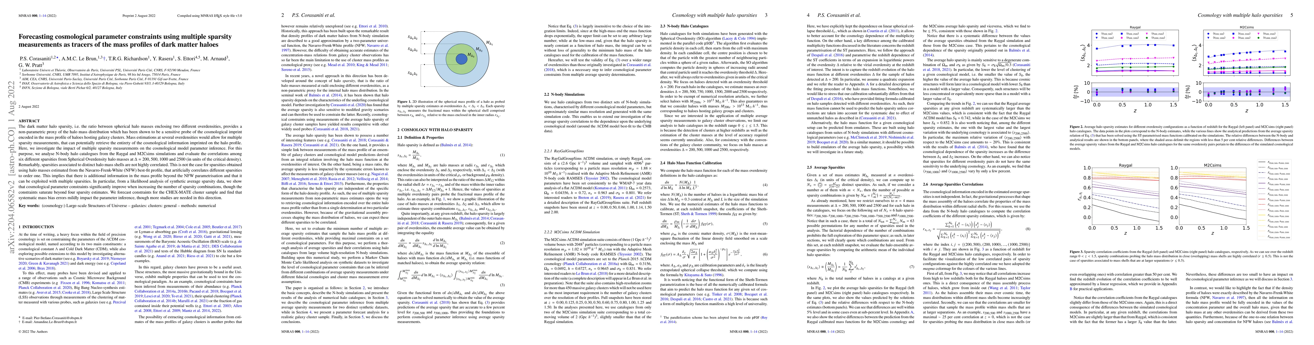 Thumbnail for Forecasting cosmological parameter constraints using multiple sparsity
  measurements as tracers of the mass profiles of dark matter haloes