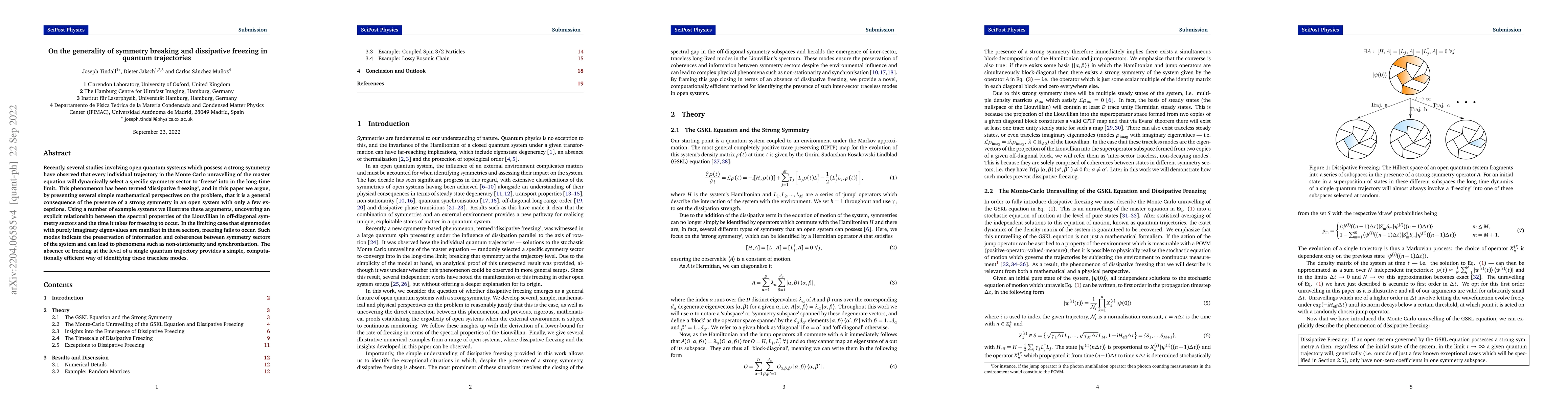 Thumbnail for On the generality of symmetry breaking and dissipative freezing in
  quantum trajectories
