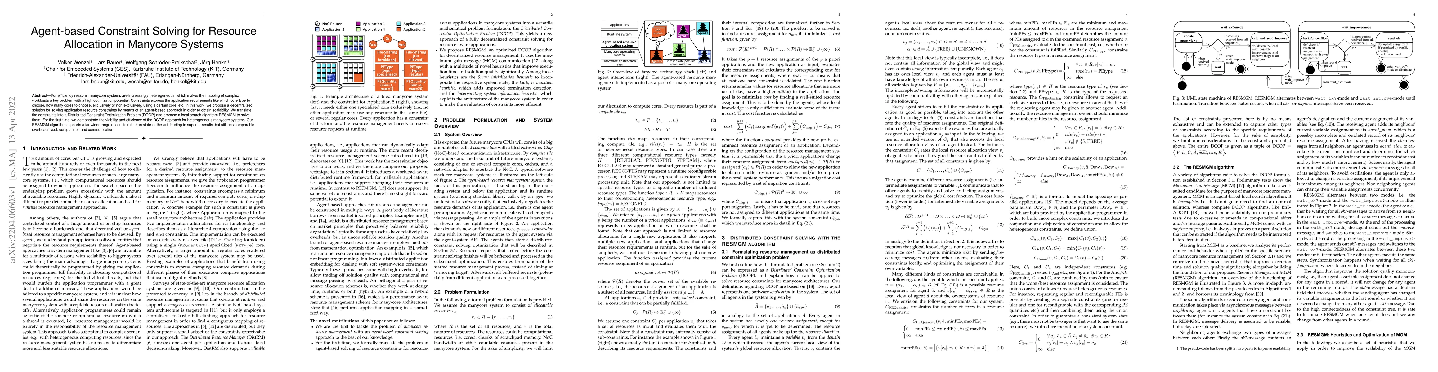 Thumbnail for Agent-based Constraint Solving for Resource Allocation in Manycore
  Systems