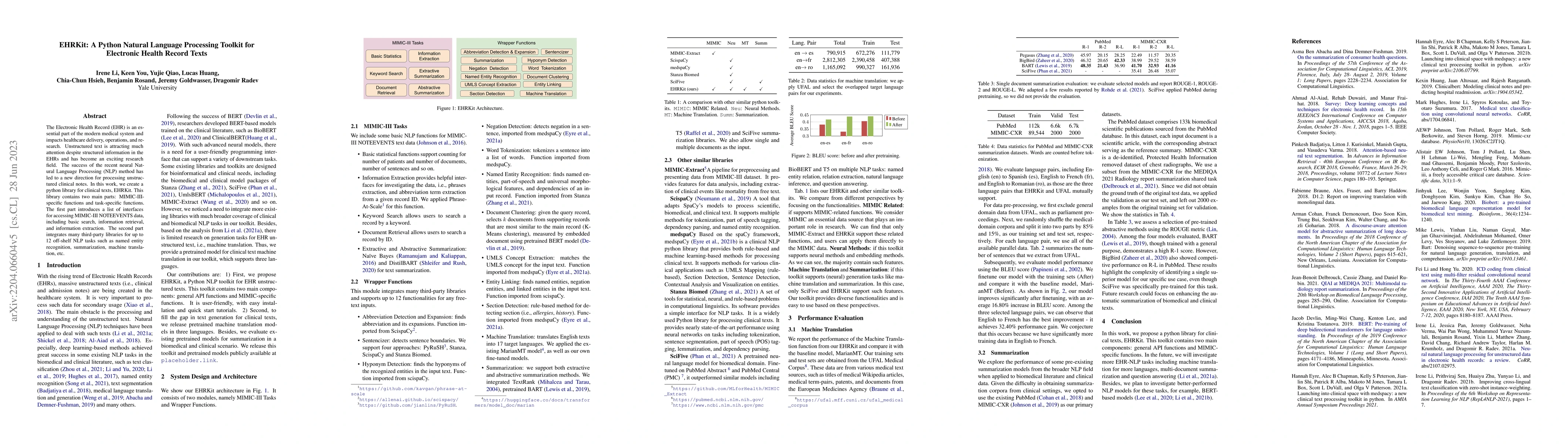 Thumbnail for EHRKit: A Python Natural Language Processing Toolkit for Electronic
  Health Record Texts