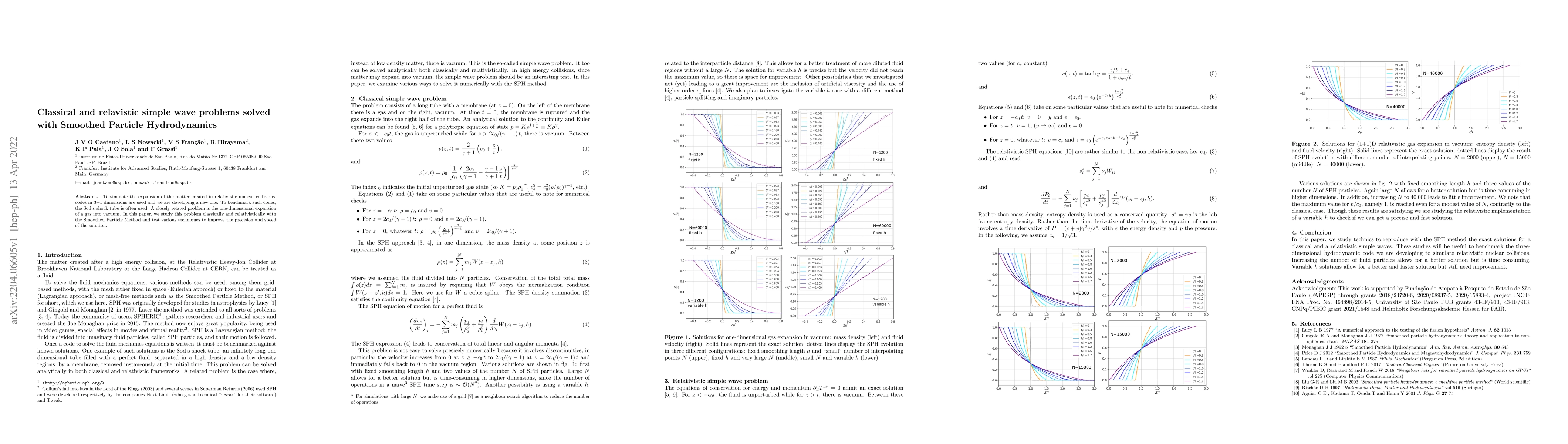 Thumbnail for Classical and relavistic simple wave problems solved with Smoothed
  Particle Hydrodynamics