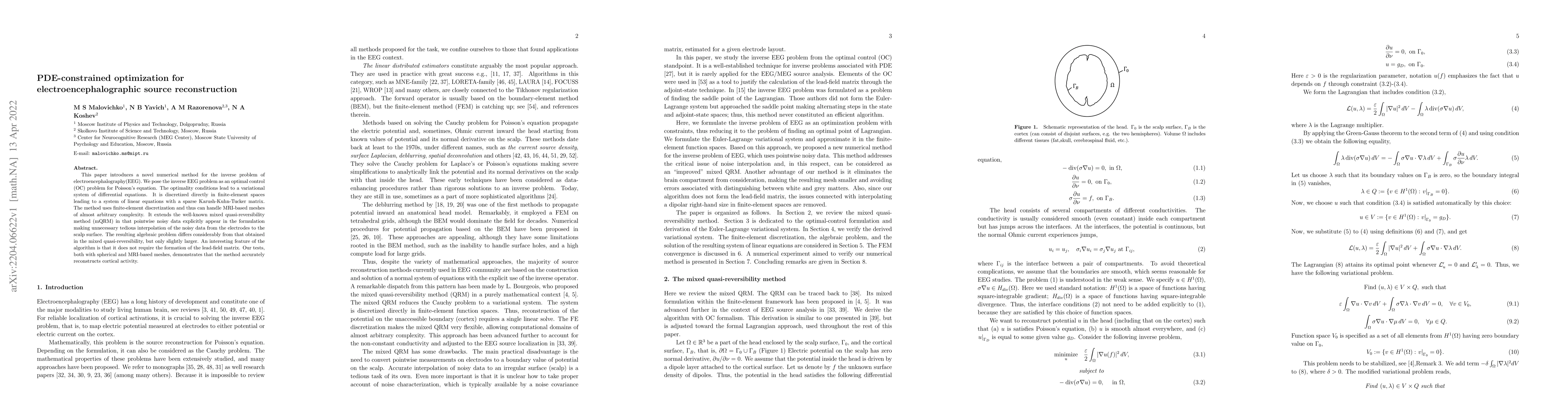 Thumbnail for PDE-constrained optimization for electroencephalographic source
  reconstruction