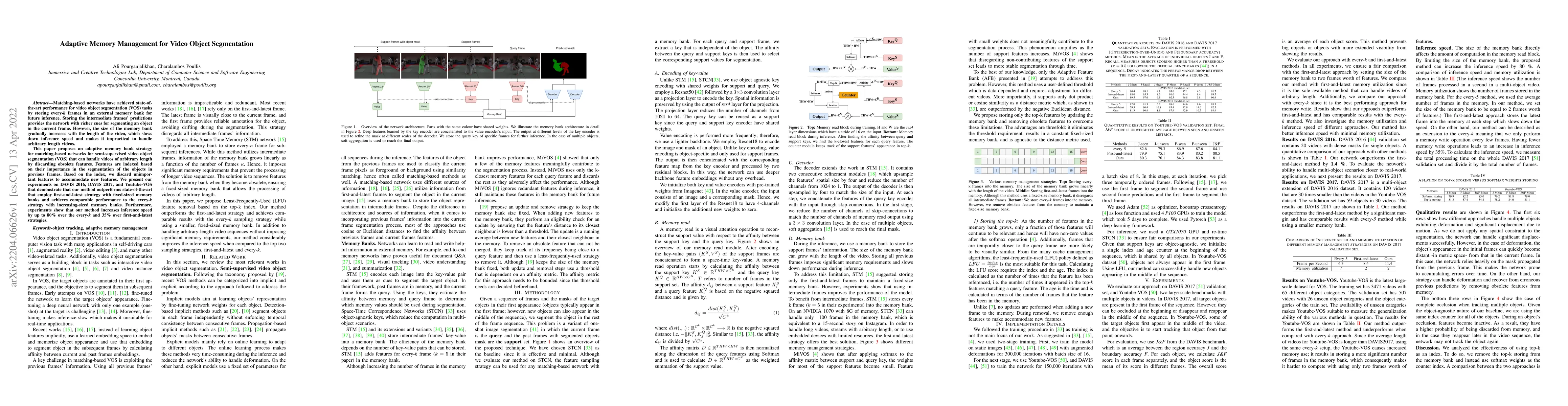 Thumbnail for Adaptive Memory Management for Video Object Segmentation