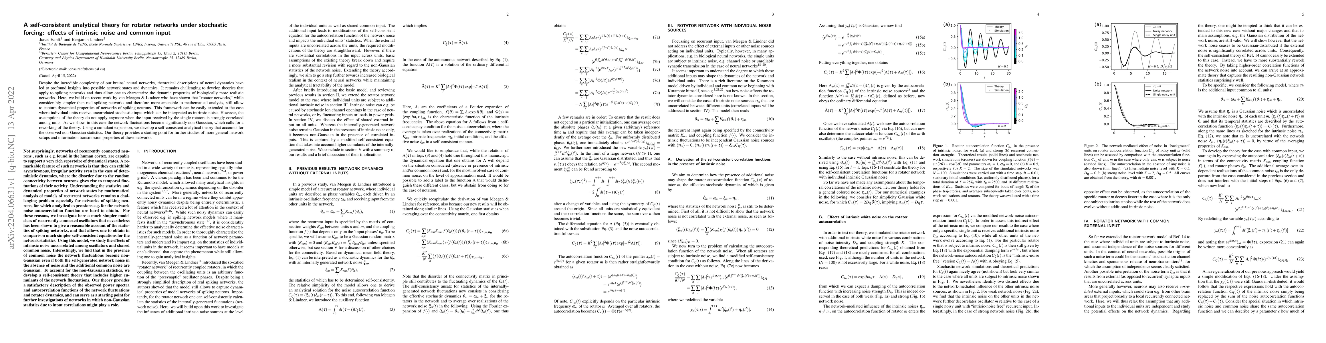 Thumbnail for A self-consistent analytical theory for rotator networks under
  stochastic forcing: effects of intrinsic noise and common input