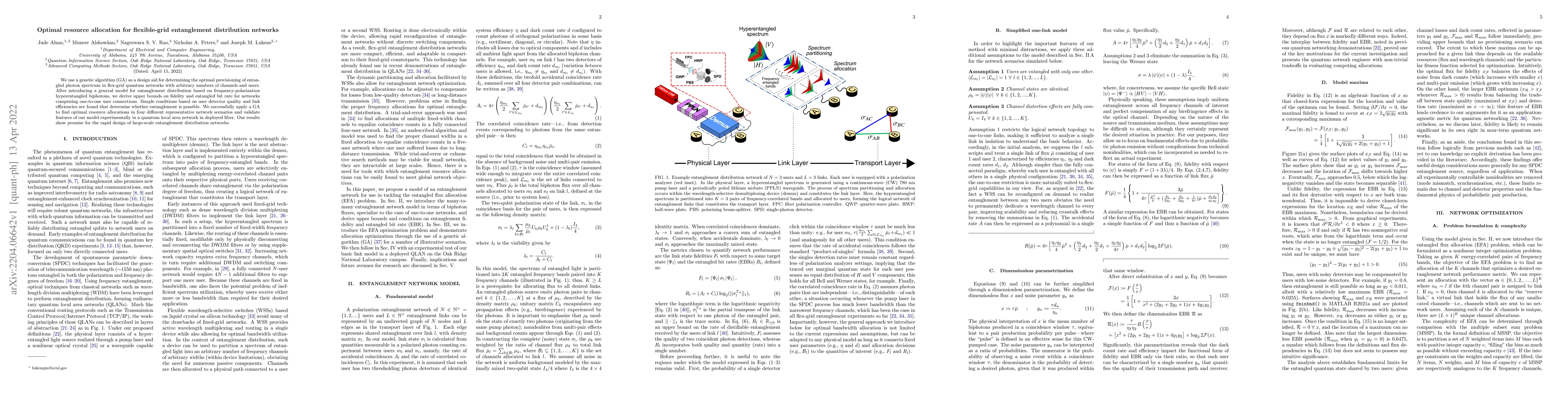 Thumbnail for Optimal resource allocation for flexible-grid entanglement distribution
  networks