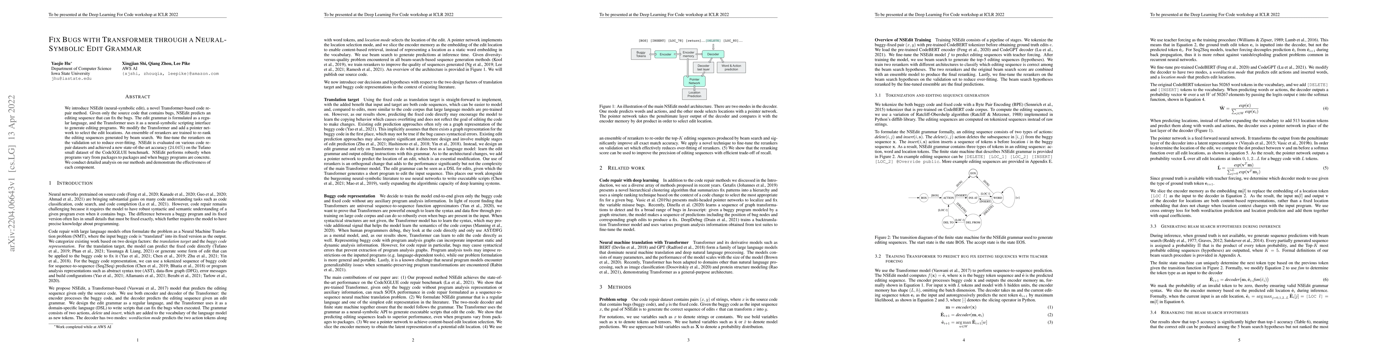 Thumbnail for Fix Bugs with Transformer through a Neural-Symbolic Edit Grammar