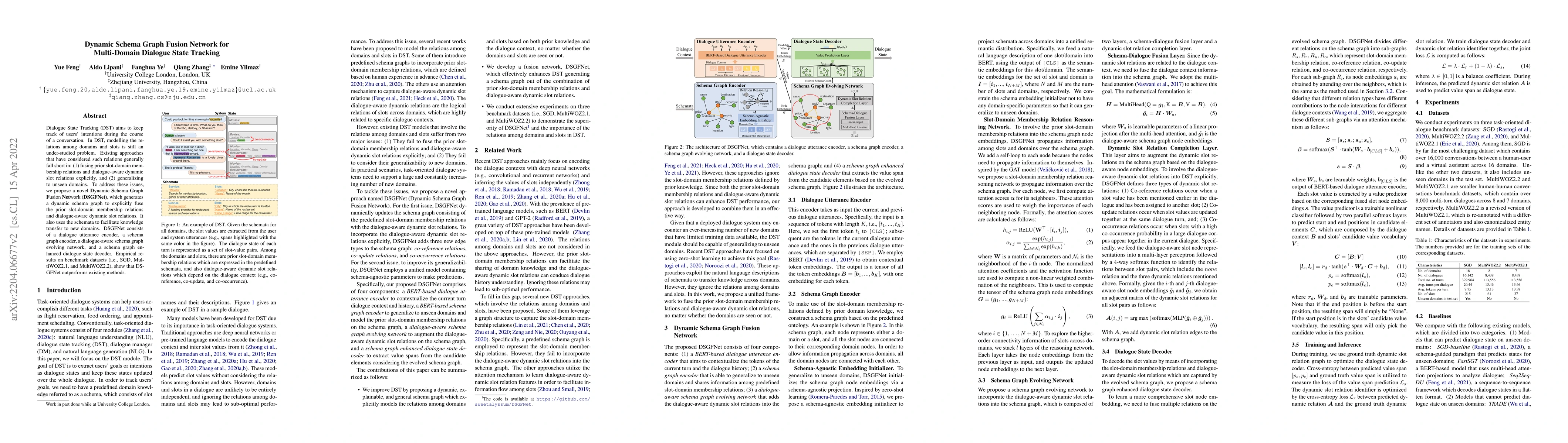 Thumbnail for Dynamic Schema Graph Fusion Network for Multi-Domain Dialogue State
  Tracking