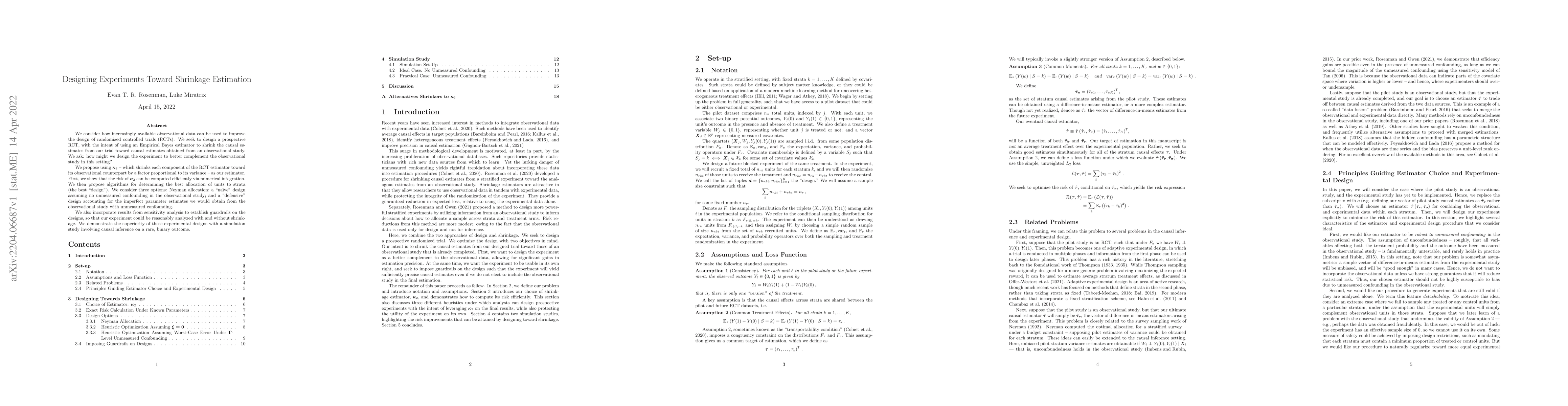 Thumbnail for Designing Experiments Toward Shrinkage Estimation