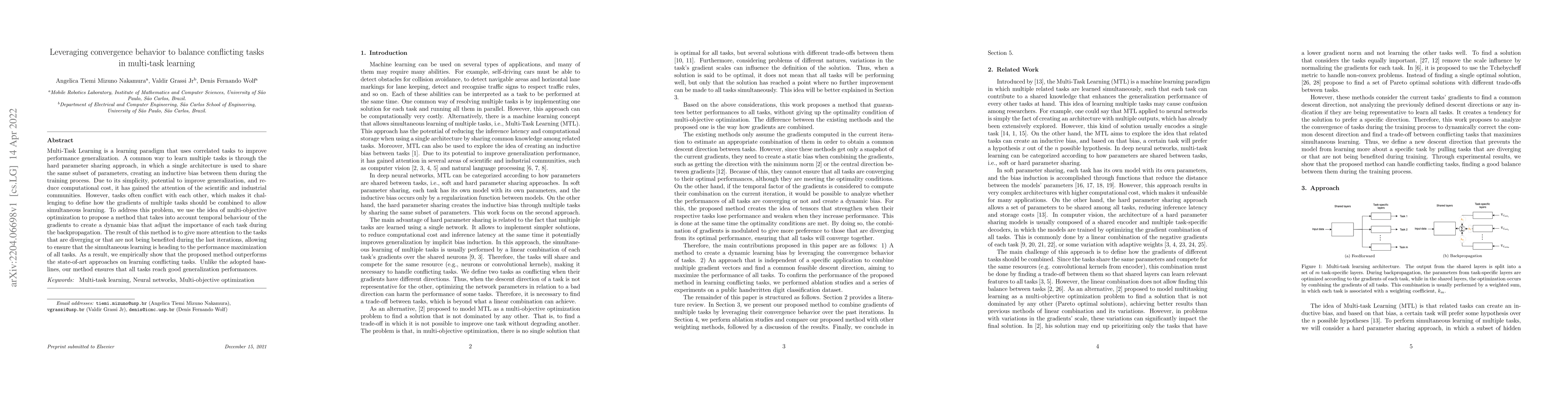Thumbnail for Leveraging convergence behavior to balance conflicting tasks in
  multi-task learning