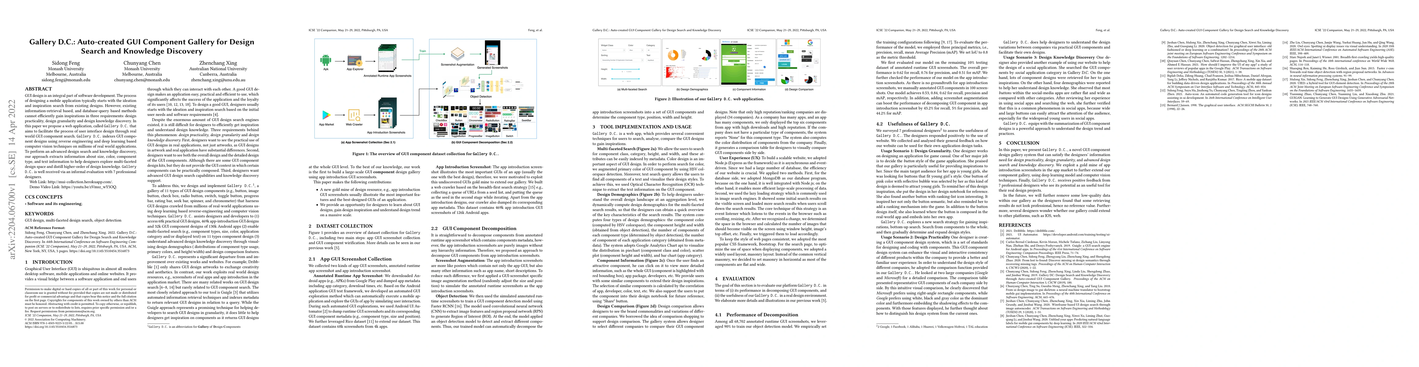 Thumbnail for Gallery D.C.: Auto-created GUI Component Gallery for Design Search and
  Knowledge Discovery