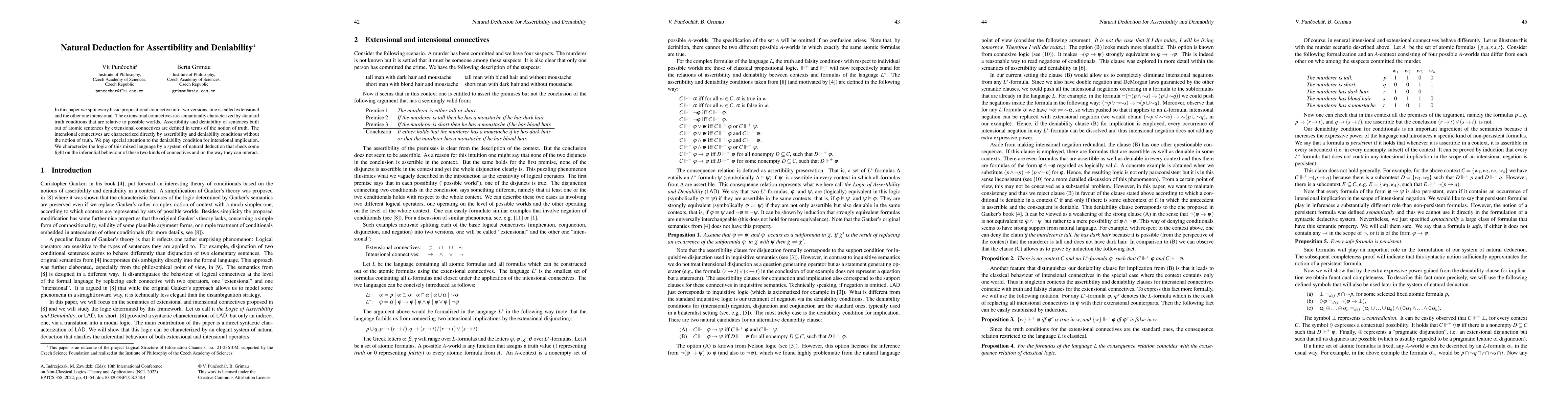 Thumbnail for Natural Deduction for Assertibility and Deniability