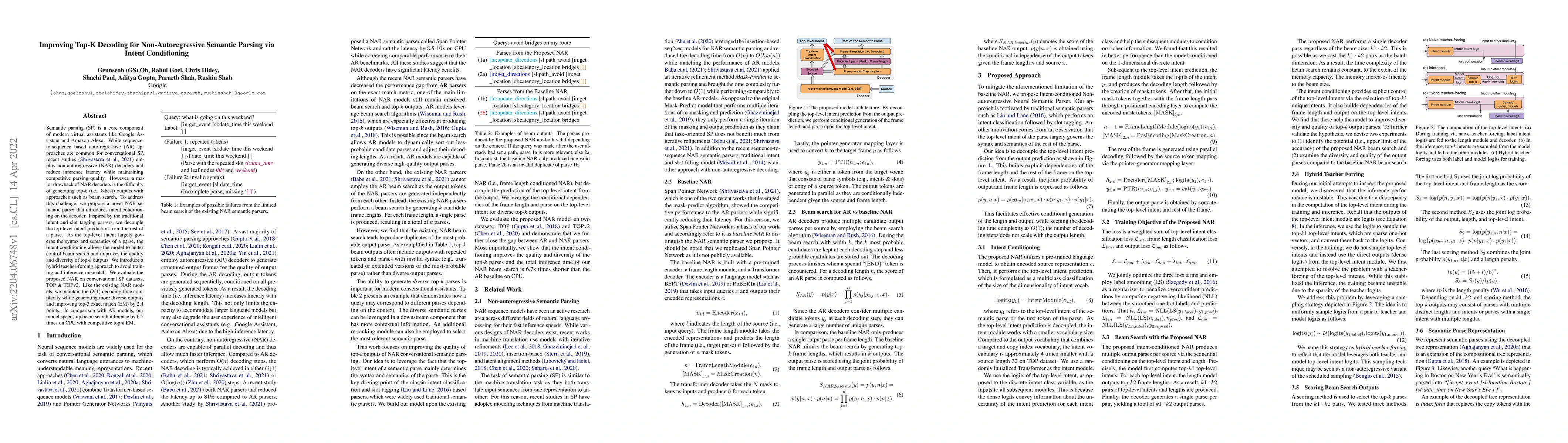 Thumbnail for Improving Top-K Decoding for Non-Autoregressive Semantic Parsing via
  Intent Conditioning