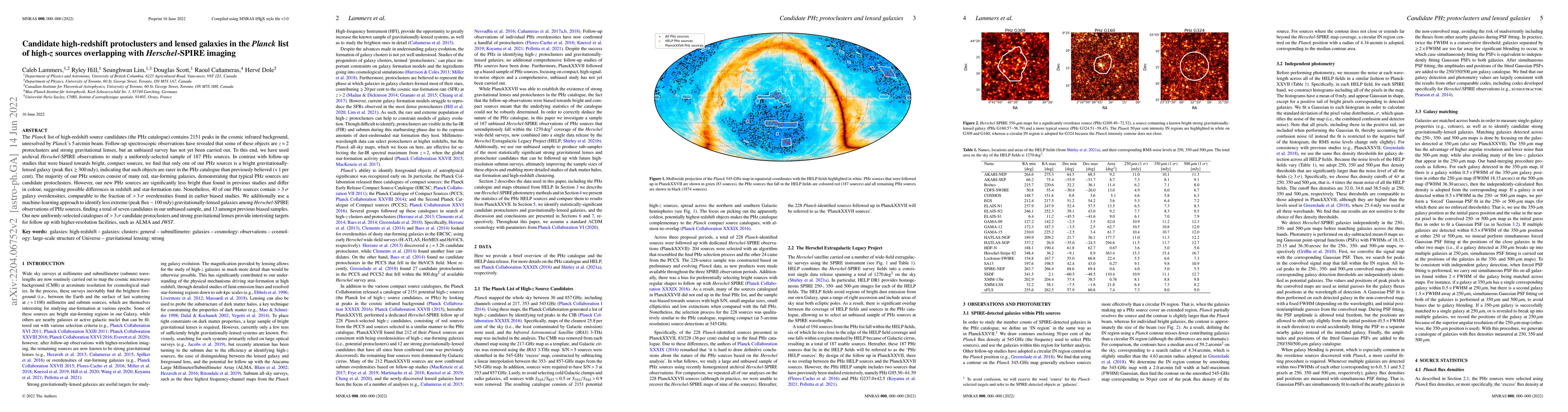 Thumbnail for Candidate high-redshift protoclusters and lensed galaxies in the Planck
  list of high-z sources overlapping with Herschel-SPIRE imaging