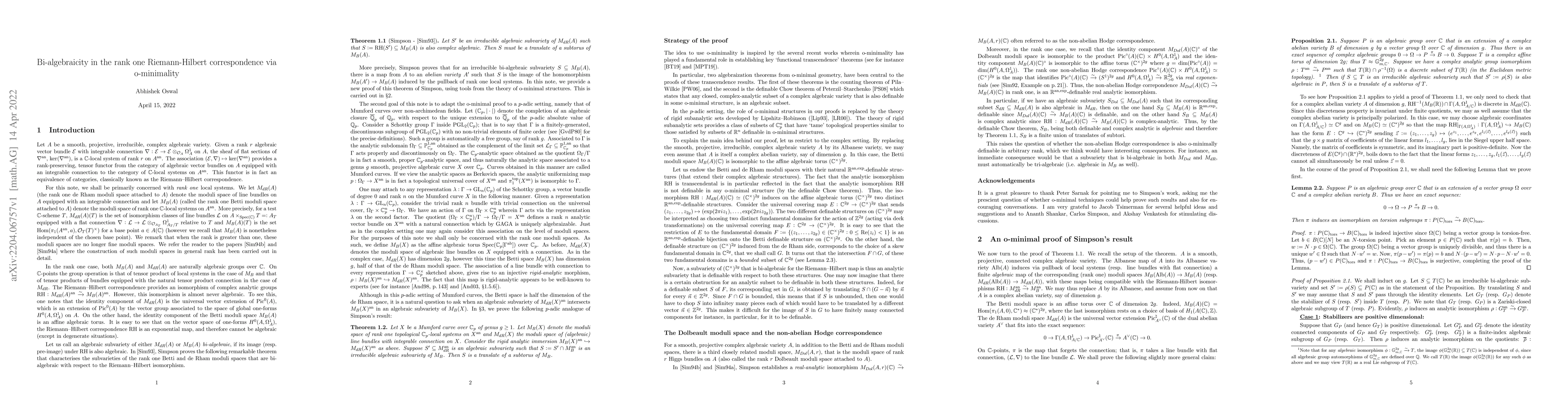 Thumbnail for Bi-algebraicity in the rank one Riemann--Hilbert correspondence via
  o-minimality