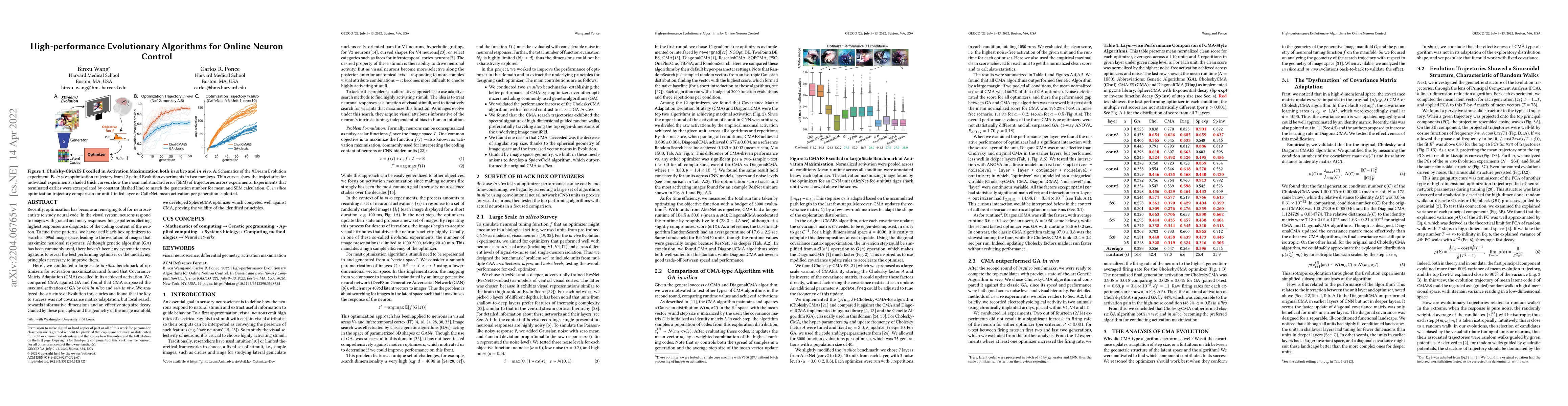 Thumbnail for High-performance Evolutionary Algorithms for Online Neuron Control