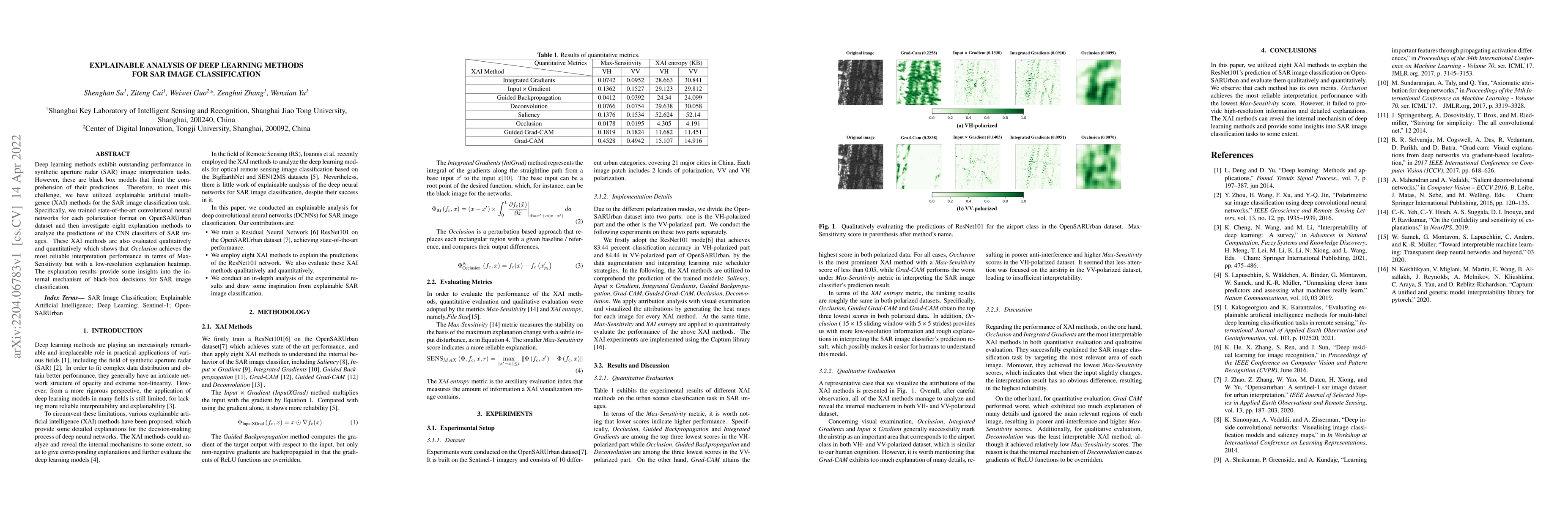 Thumbnail for Explainable Analysis of Deep Learning Methods for SAR Image
  Classification