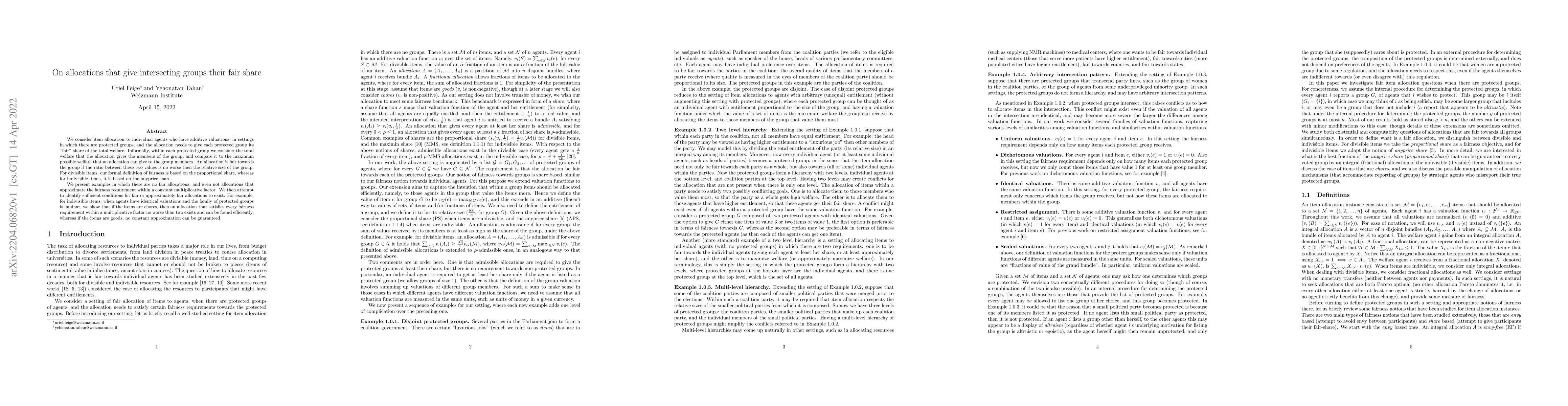 Thumbnail for On allocations that give intersecting groups their fair share